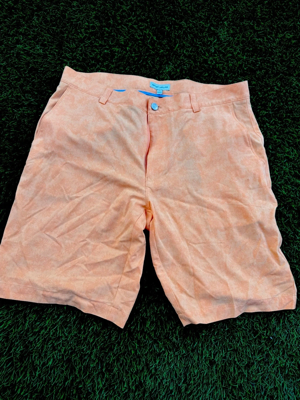 Peter Millar Mens Shackleford Performance Hybrid Orange Shorts Size. 34