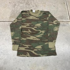 vintage woodland camo made in usa military shirt size large