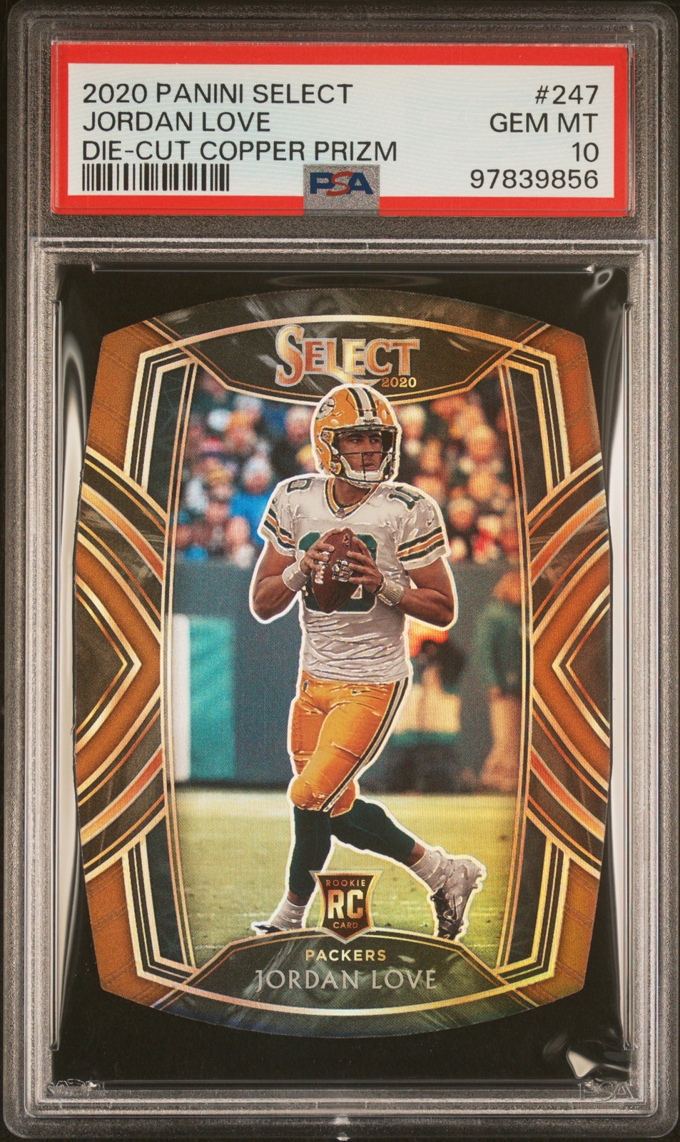 2020 PANINI SELECT DIE-CUT COPPER PRIZM #247 JORDAN LOVE 27/355 PSA 10