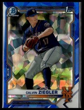 2021 Bowman Draft Sapphire Edition #BDC-123 Calvin Ziegler New York Mets