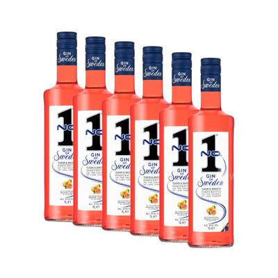 No.1 Gin Blood Orange Lemon 37,5 % vol. 6 x 1 L   Fruchtiger Gin Vorteilspack