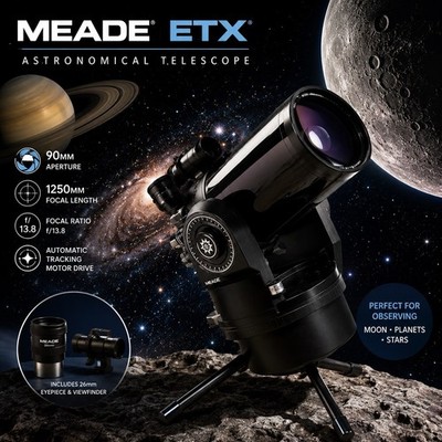 Meade ETX 90mm Maksutov-Cassegrain Telescope 1250mm P/N 3514-03-01 NEW
