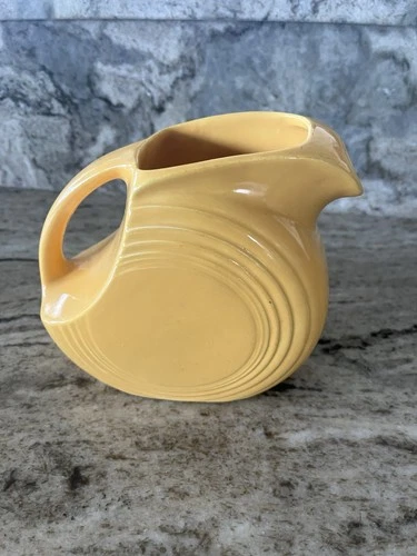 Vintage 1930's Homer Laughlin FIESTA WARE Original Yellow Disc Juice Pitcher 6"
