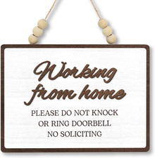 Working from Home Sign for Front Door - Work from Home Sign Do Not Knock Ring Do