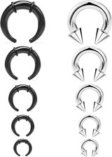 Septum Stretching Kit 14g 12g 14 8g 6g 4g 14 12 Gauge Big Nose Piercing Rings...