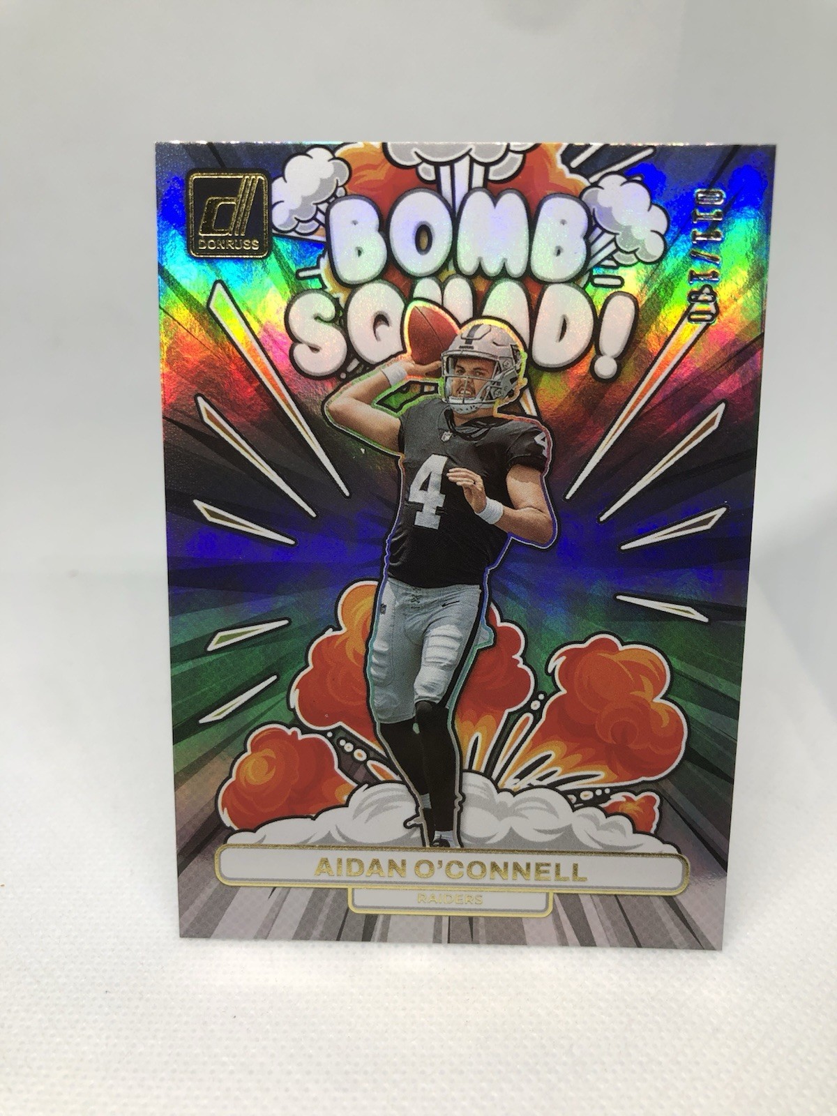 2023 Donruss Bomb Squad Holo /100 #BS5 Aidan O'Connell Raiders Card