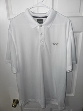 Greg Norman Mens XL White Polo Shirt Shark Lo...