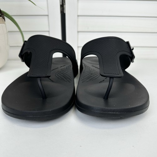 Fitflop Black Iqushion Buckle Strap Flip Flop Sandal Comfort Shoe EU 41 US 9 - Picture 4 of 10