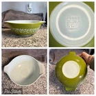 Vintage  Pyrex 444 Spring Blossom Crazy Daisy Cinderella 4 QT Green Mixing Bowl