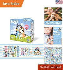 Kids Bandages Adhesive Assorted Sizes 100 CT Flexible Soft Fun Stickers