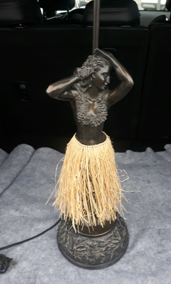 フラダンス女性像のランプ Rare Vintage Hawaiian Hula Girl Floor Lamp AS IS SEE DESCRIPTION