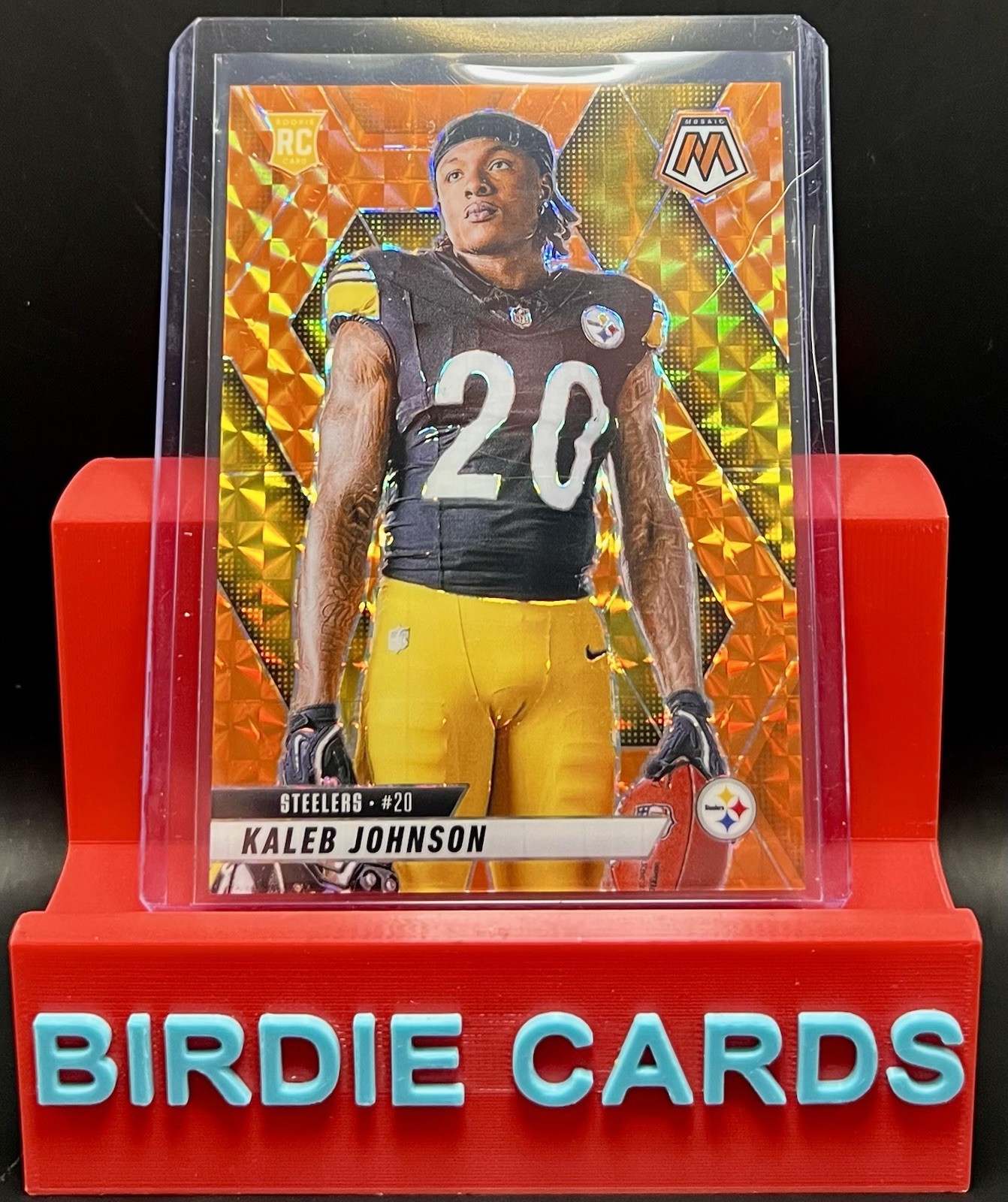 2025 Panini Mosaic - Kaleb Johnson Variation Orange /199 (RC) #289