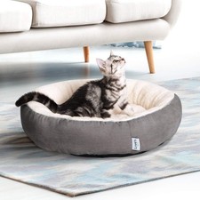 Round Donut Cat and Dog Cushion Bed 20 In Bed for Cats or Small Dogs Anti-Slip