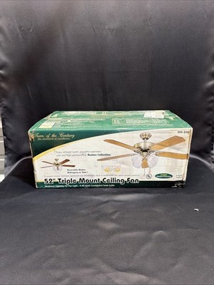 Vintage Turn Of The Century Avalon 52  Ceiling Fan W Light 5  Reversible Blades