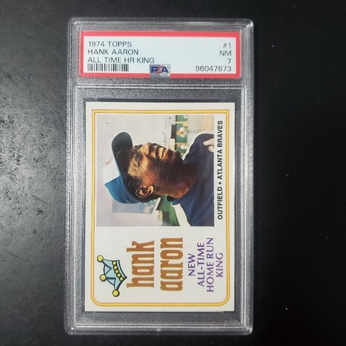 1974 TOPPS ALL TIME HR KING #1 HANK AARON PSA 7