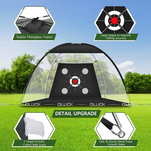 10x7ft Golf Practice Net Hitting Aid Training Driving Chipping Swing Indoor Out - Picture 2 of 9