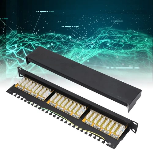 24 Port Patch Panel Shielded Type Network Cable Patch Panel W/ Removable Interc♫