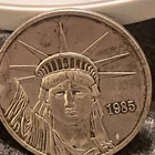 A 1985 1 Troy Oz Silver Round Liberty Trade Johnson Matthey Silver