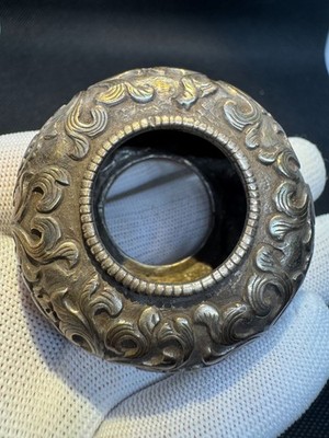 Antique Qing Dynasty Chinese Silver Hair Ornament Arabesque Floral Hairpin