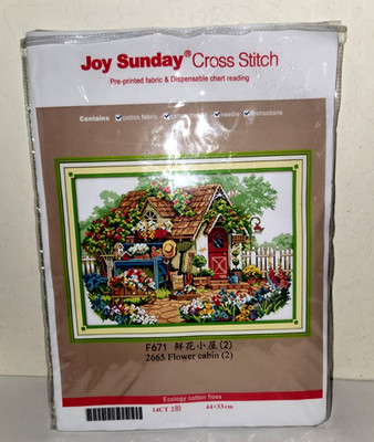Joy Sunday  Flower Cabin Cross Stitch Kit F671  44x33CM  2665