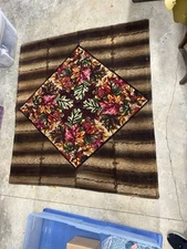 Antique Vintage Chase Wool Buggy Carriage Blanket Maple Oak Leaves