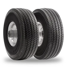 10 Inch Solid Polyurethane Tire 4.10/3.50-4 Tire, 10" Flat Free Wheels with 5...