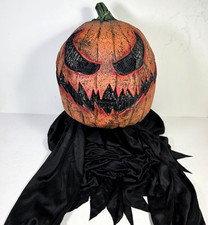 Pumpkin Head Halloween Mask Scary Spooky Creepy Latex Jack-O'-Lantern Head
