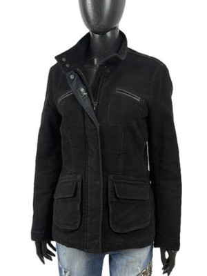 Fay Damen Mantel Schwarz Zip Baumwolle Mantel Femme Mantel Damen S