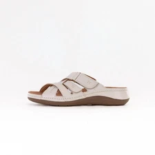 Clarks Women's Cecily Slide Sandal Cream Leather