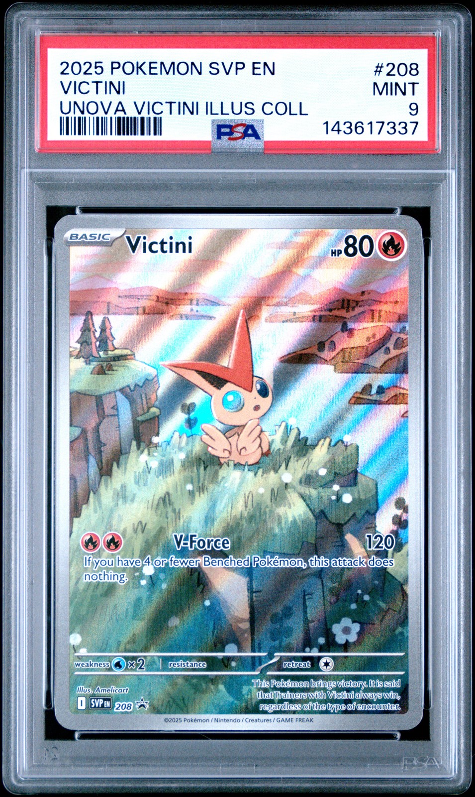 2025 POKEMON SVP EN-SV BLACK STAR PROMO #208 VICTINI PSA 9