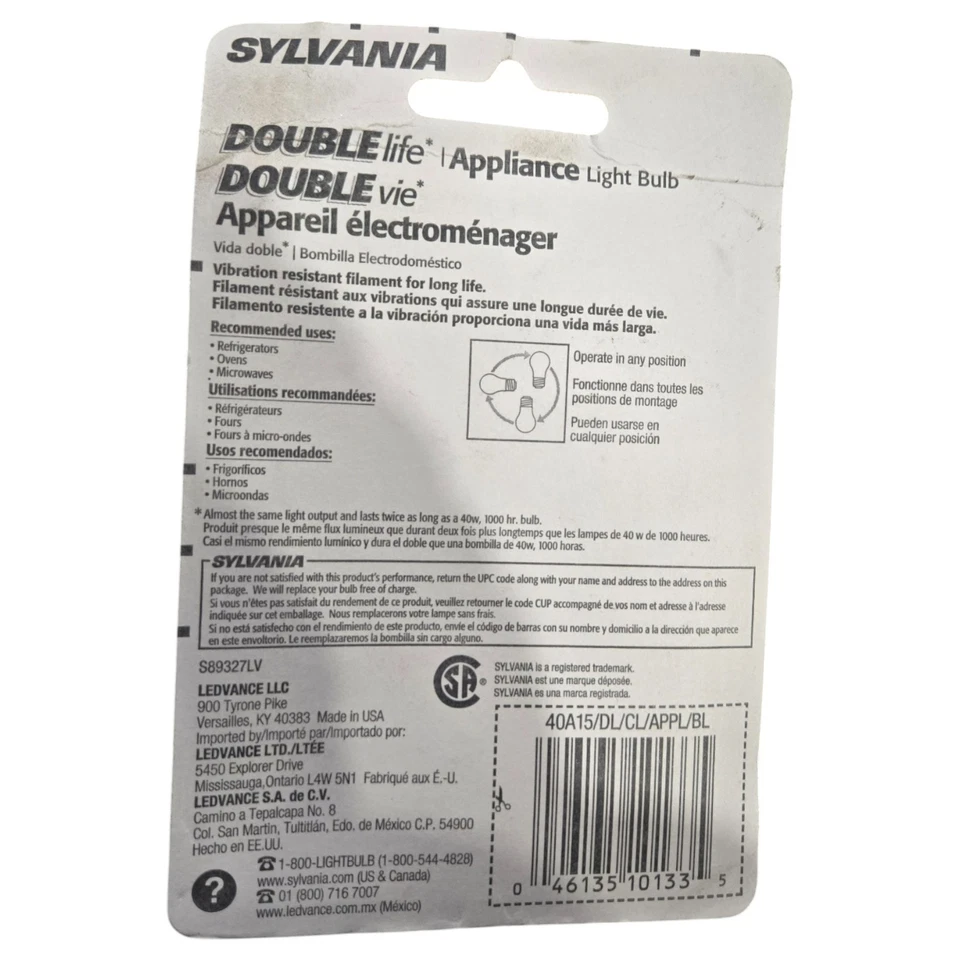 Sylvania 40W A15 Daylight Incandacsent Ceiling Fan Refrigerator Light Bulb - Image 3 of 4