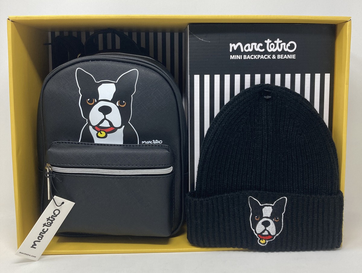 Marc Tetro Boston Terrier Mini Backpack & Beanie Knit Hat  display picture 1
