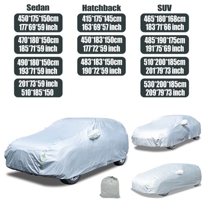 5 Layer Car Cover Breathable Waterproof Layers Outdoor Indoor Fleece Lining Fiz