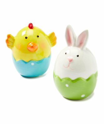 Macy's Backstage Spring Easter Hatching Bunny & Chick Salt & Pepper Shakers