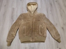 Vintage Richman Brothers Suede Leather Sherpa Lined Bomber Jacket Men 40 Quilted