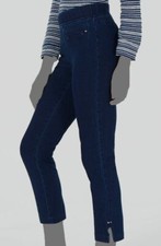 49 Style CO Women's Blue Pull-On Stretch Mid-Rise Capri Casual Pants Size M