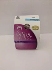 Leggs Silken Mist Silky Sheer Leg Control Top  Nude Size B  #94495 NOS