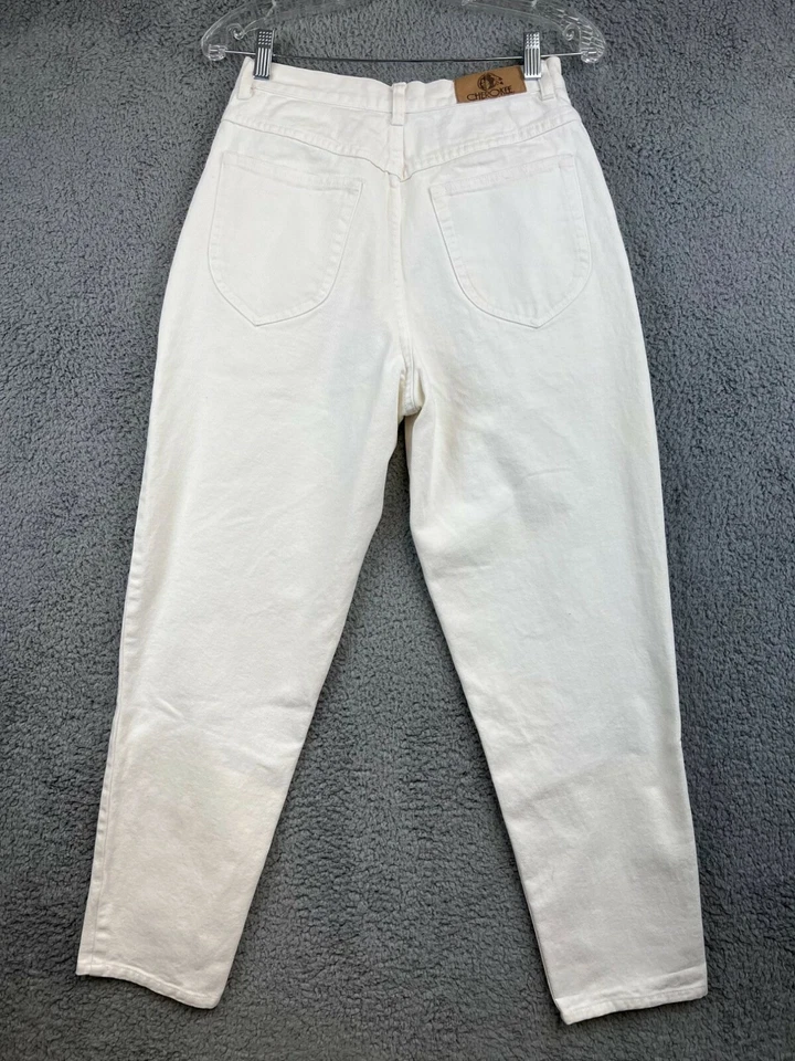 Vintage 1990s Cherokee Womens High Rise Mom Jeans White size 8P - Image 3 of 4