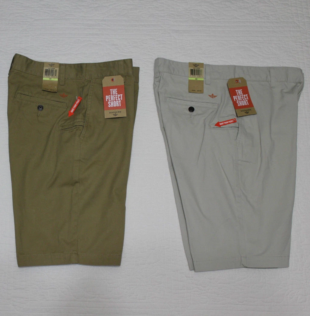 NEW Men's Dockers The Perfect Short Sz 30 32 33 34 42 Light Beige or Dark Beige