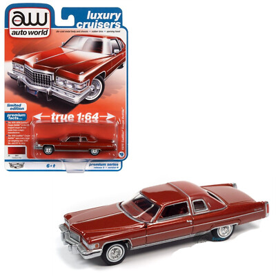 1975 Cadillac Coupe DeVille  Firethorn Red **RR** Auto World Premium 1:64