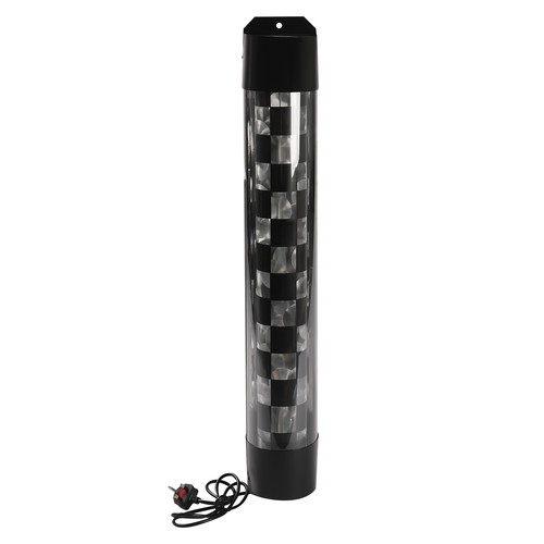 Barber Pole Light LED Black&White Checks Rotating Hair Salon Shop LED Lighting - Picture 18 of 21