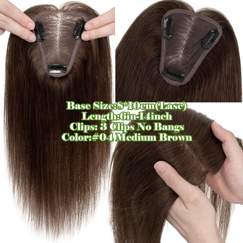 100% Echthaar Topper Toupet Extensions Clip In Remy Human Hair Toupee Haarteil l - Bild 81 von 84