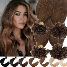 Pre Bonded Keratin Fusion Nail U Tip Hair Extensions 100 Remy Human Hair 0.5g/s