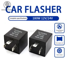 DC12V 24V 180W Car Flasher Relay Turn Signal 3-Pin Automotive Motorcycle Relay