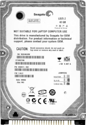 FESTPLATTE SEAGATE LD25.2 ST940210A 40GB 5400U/min 2MB CACHE ATA IDE 2.5'' Zoll