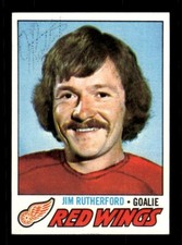 JIM RUTHERFORD TWICE SIGNED 1977-78 TOPPS HOCKEY #239 - DETROIT RED WINGS AUTO