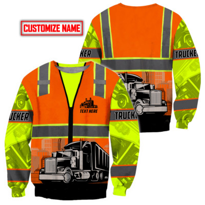 Personalized Name Funny Trucker 3D Unisex Shirts 2