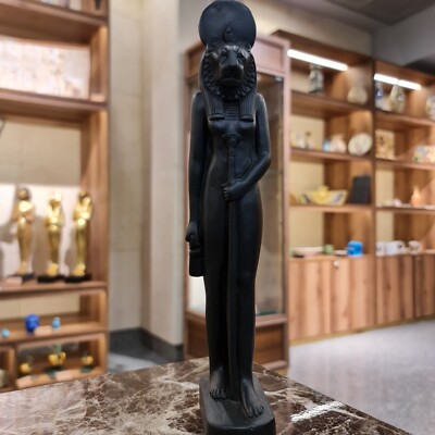 Black Egyptian Goddess Sekhmet Standing statue, Museum Reproduction
