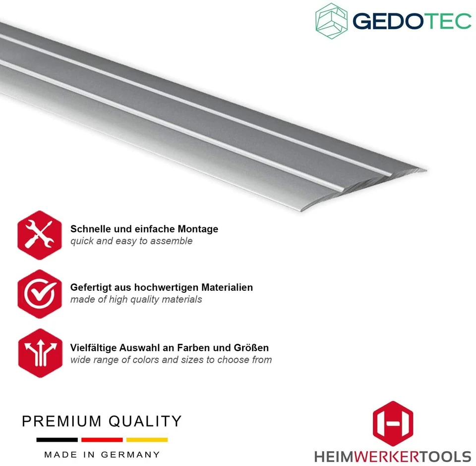 Übergangsprofil Flach selbstklebend Alu Bodenprofil Abdeckleiste Profil Kleben - Bild 4 von 4