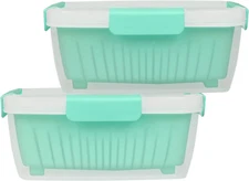 shopwithgreen 2 Pack 68oz Berry Keeper Container, Fruit Produce Saver Food Stora